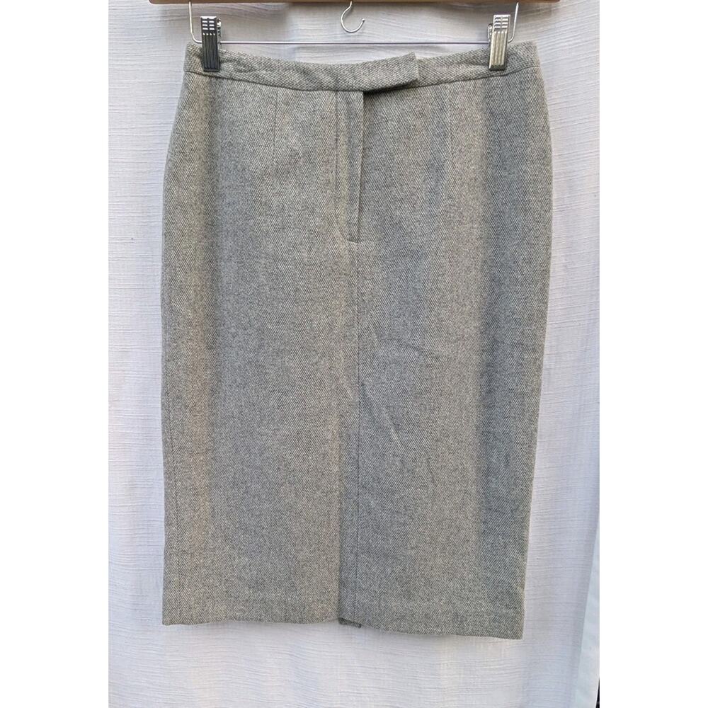 Lauren Ralph Lauren Womens Wool Angora Blend Pencil Skirt Sz 8 Gray Black Lined